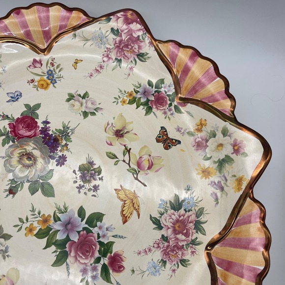 Rare! Chelsea Luster by MacKenzie Childs Extra Large Serving Platter 18.5" - Picture 3 of 8